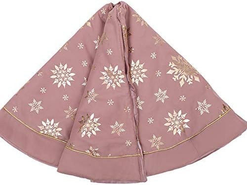 Flash World 48 Inch Large Christmas Tree Skirt Xmas Soft Cover Mat Decor Snowflake Collar Farmhouse Tree Skirt for Holiday Ornaments Party Home Indoor Decorations (Pink—Three Cotton Layer, 48INCH)
