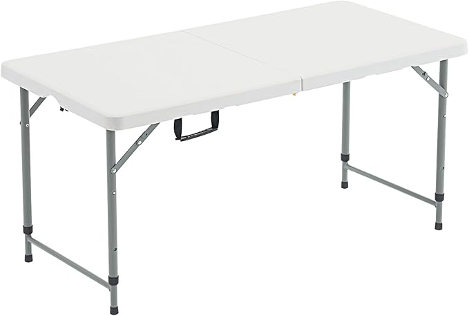 Nazhura 4 Foot Foldable/Folding Table Heavy Duty, Durable and Portable for Dining Picnic and Party