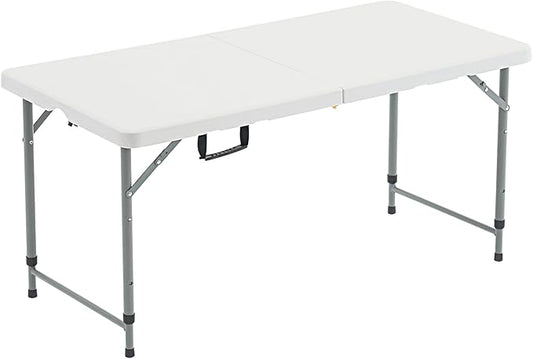 Nazhura 4 Foot Foldable/Folding Table Heavy Duty, Durable and Portable for Dining Picnic and Party