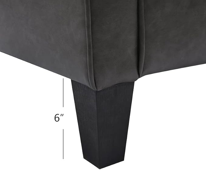 THSUPER Faux Leather Accent Chair Arm Chair, Modern Club Chair, Comfy Single Sofa for Living Room - Grey