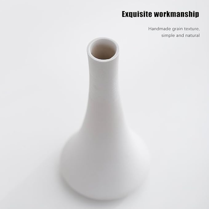 2-Piece White Matte Ceramic vase Set, Farmhouse Decoration, Decorative vase, Suitable for Kitchen, Bedroom, Office, Living Room, Bathroom, and Shelf Center Dining Table Decoration