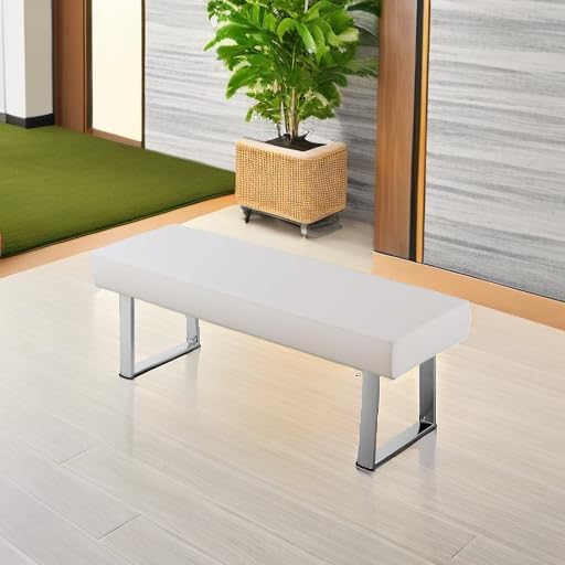 JIEXI Bedroom Bench Bed end upholstered Bench Indoor Corner Small Bench, with Metal Legs, for entryway Dining Room Kitchen and Living Room, Plant Bench, Footstool