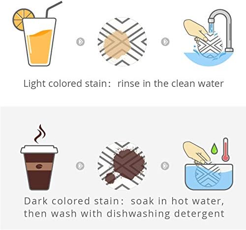 LIFVER 6 Piece Absorbent Stone Coaster Set with Holder, Ceramic Drink Coasters, 4 Inch Farmhouse Coasters with Cork Base, Ideal Gift for Housewarming