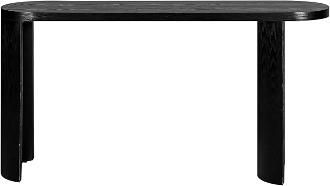 kevinplus 60'' Modern Black Console Table Sofa Table for Entryway Living Room, Sturdy Construction, Curved Legs, Black