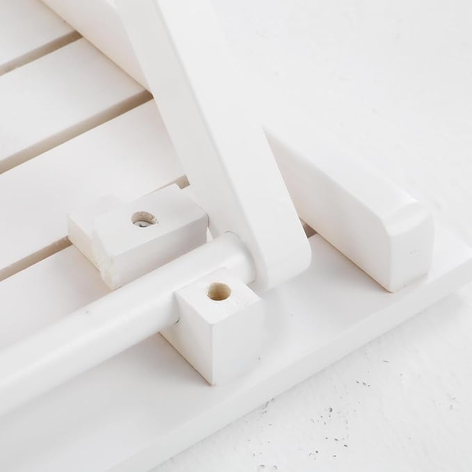 Small Side Table Square Folding, Patio Foldable Wooden End Table for Outdoor Indoor Porch Camping Living Room Bedroom, as Coffee Table or Plant Stand, White