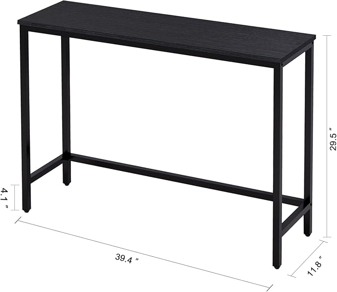 39.4” Console Table, Hallway Entrance Table Sofa Table Behind Couch, for Living Room, Entryway, Easy Assembly, Accent Table, Black