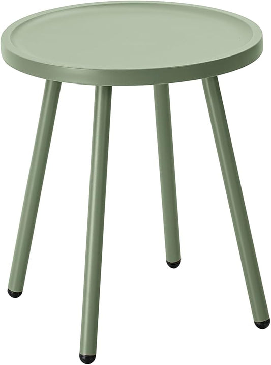 End Table Living Room Side Table, Round Accent Table Small Side Table Nightstand with 4 Legs, Modern Home Decor Coffee Table for Bedroom, Office, Small Space, Porch, Balcony, Indoor & Outdoor