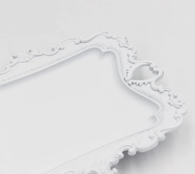 Vintage Small White Ring Dish, Birthday & Wedding Gifts for Women，Wedding Ring Tray (White (1 Pack))