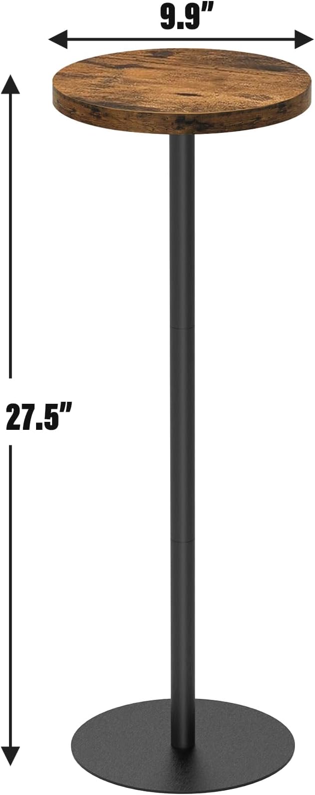 TUTOTAK Tall Round Side Table, Small End Table, Set of 2, Beside Table, Drink Table, Pedestal Side Table, livingroom, Brown TB01BB0652