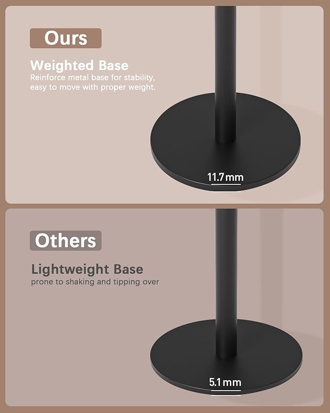 Drink Table, Small Pedestal Side Table, Round Cocktail Table, Circle End Table with Metal Base, for Small Spaces, Walnut Brown & Black
