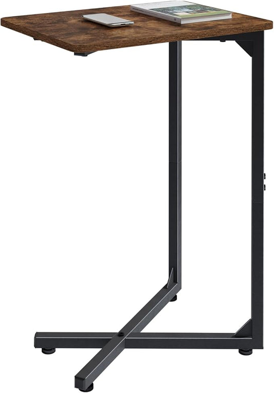 C-Shaped End Table, Small Side Table for Couch, Sofa TV Tray Table for Living Room, Bedroom, Bedside ET-X-BR1