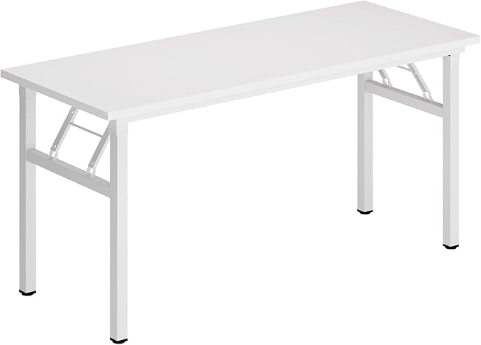 Folding Desk, 62 inch No Assembly Folding Desks for Small Spaces, Sturdy Foldable Computer Desk, Functional Home Office Desks, Study Writing Desk Office Table Workstation for Home Office Outdoor