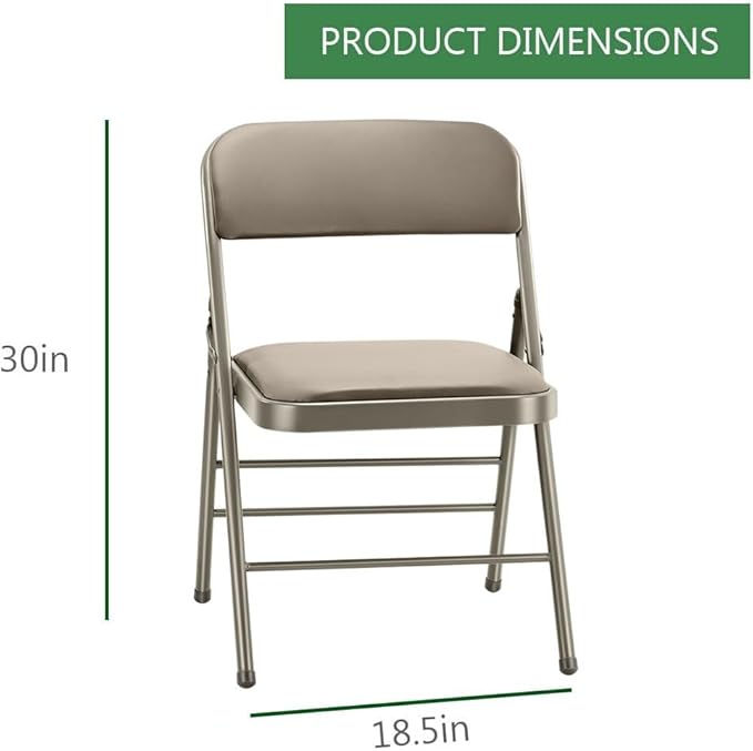 Amazing for less Pack of 2 (Fabric/Vinyl) Steel Frame Metal Foam Padded Folding Chairs (Black, Gray, White)