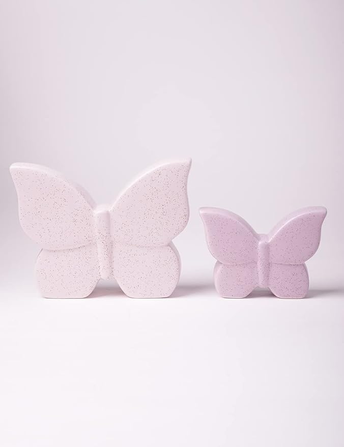 Butterfly Decor Statue Animal Figurine Gifts Modern Arts Ceramic Sculpture Cream 6.7 inch