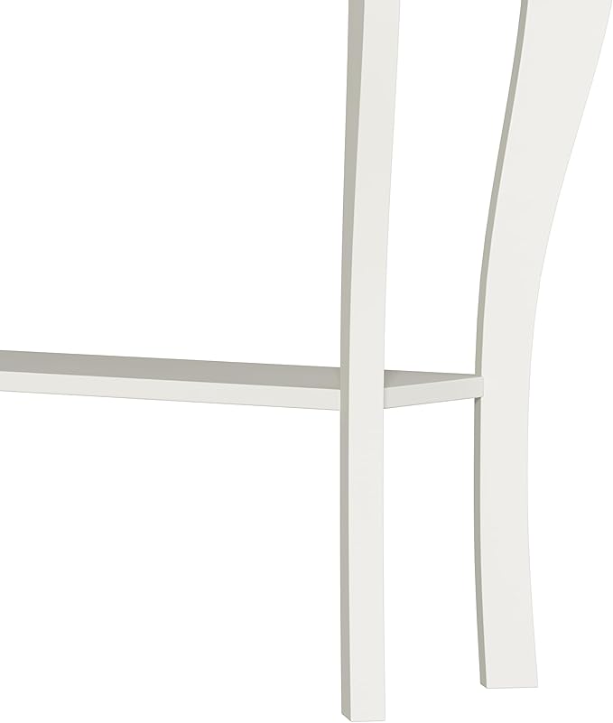 ChooChoo Narrow Farmhouse Console Table with Drawer, Chic Accent Sofa Entryway Table with Shelves for Entryway, Living Room, Hallway, Soft White