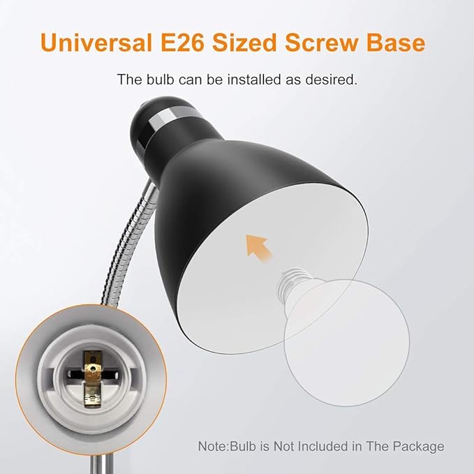 LEPOWER Floor Lamp, Metal Standing Lamp with Adjustable Gooseneck, Heavy Metal Base, Reading Pole Lamp for Office, Black Floor Lamps for Bedroom, Living Room