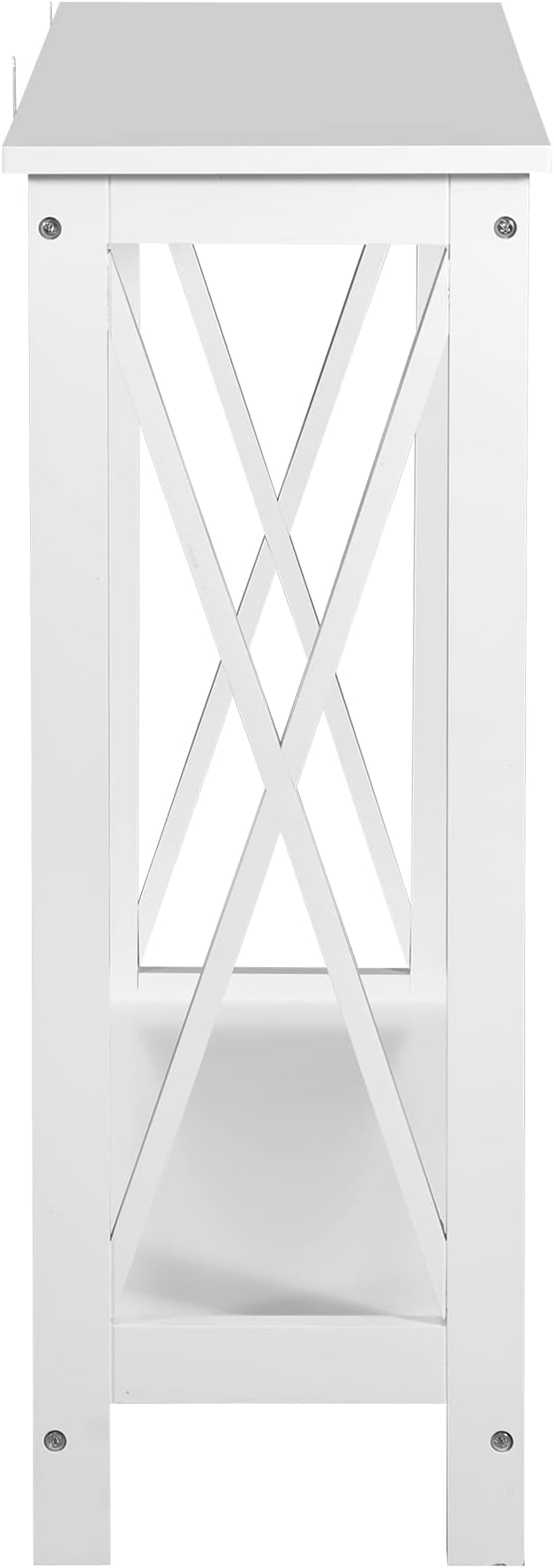 ZenStyle Sofa Side Console Table with 2 Storage Shelves Narrow Accent Table for Entryway/Hallway/Living Room, 39.3in L x 11.8in W x 31.6in H (White, 39.3 inch)