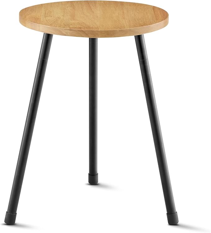 Indoor Plant Stand, Mid Century Wood Plant Stand Plant Table for Flower Pots, Tall Metal Plant Holder, Modern Home Decor Small Round Side End Table (11.8"x16")