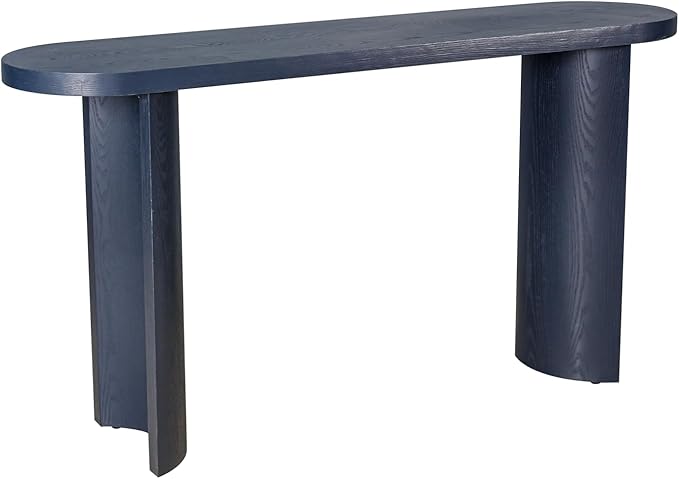 kevinplus 60'' Modern Console Table Sofa Table Entryway Table for Living Room, Contemporary Console Table Sofa Table Sturdy Construction, Curved Legs, Navy Blue