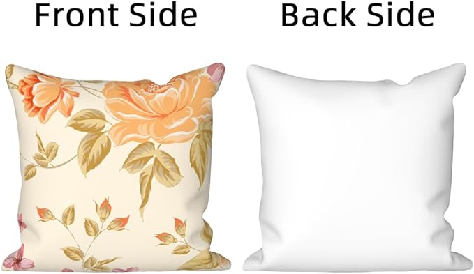 Spring Flower Pillow Covers 26"x26" Set of 4, Vintage Yellow Floral Pillowcases Countryside Cushion Cases for Chair Sofa Bed Living Room Garden Car Indoor Outdoor Party Home Decoration