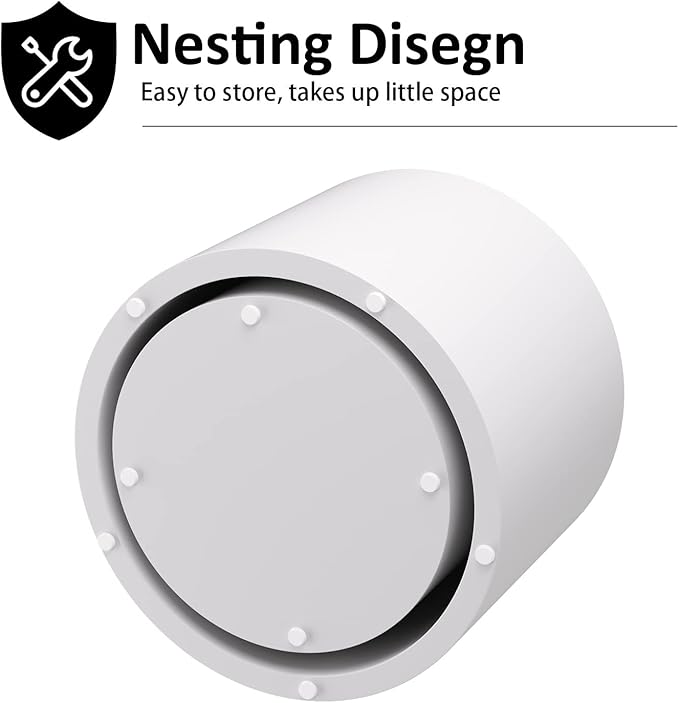 Kevinplus White Coffee Table Small Nesting Side Table Set of 2 for Living Room, Modern-Industrial Round