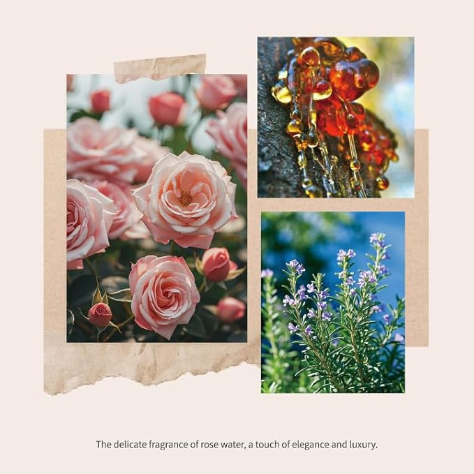 Reed Diffusers Set, 7.10 oz Rose Water Scented Diffuser with 7 Sticks, Long Lasting Home Fragrance for 120 Days, Perfect for Bathroom, Shelf Decor, Air Fresheners