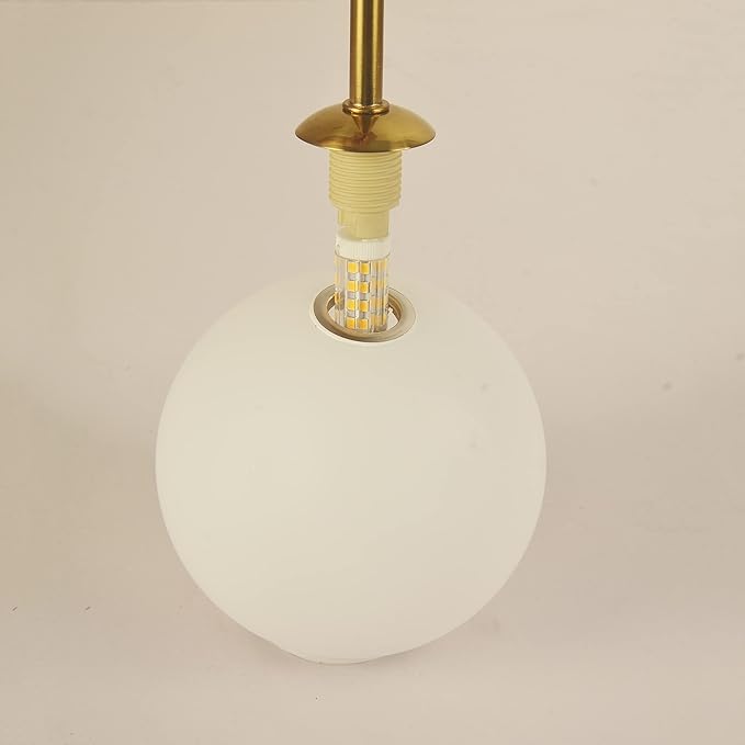 Lighting Glass Shade for Modern Pendant Light Wall Lamp Globe Shape White Frosted Diameter 4.72"