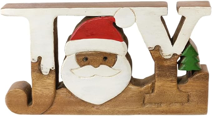 Decozen Living Room Decor: Handcrafted Joy Sign Letters Centerpiece - Bedroom, Indoor Coffee Table, House, Dining Room, Farmhouse & Kitchen Decor, Housewarming Gifts and Accessories - Solid Wood