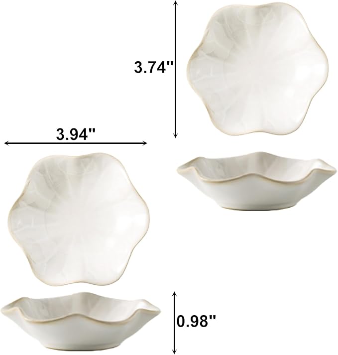 2Pcs Ceramic Jewelry Dish, Lotus Leaf Shape Ring Holder Necklace Dish, Small Key Ring Dish, Suitable for Mother Friend Sister, Gifts for Women, Home Decor Trinket Tray (White)