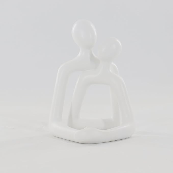 Minimalist White Couple Sculpture, Abstract Resin Art Decor, Zen Space Accent, Emotional Healing Gift