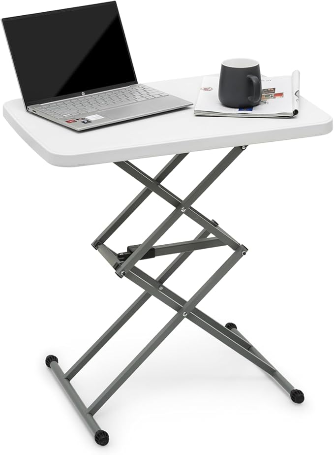 Athena Collection Folding TV Tray Table Couch Table with 5 Height Adjustable, Portable Small Folding Table Dinner Tray Laptop Table for Living Room Small Space for Eating on Bed Sofa Couch