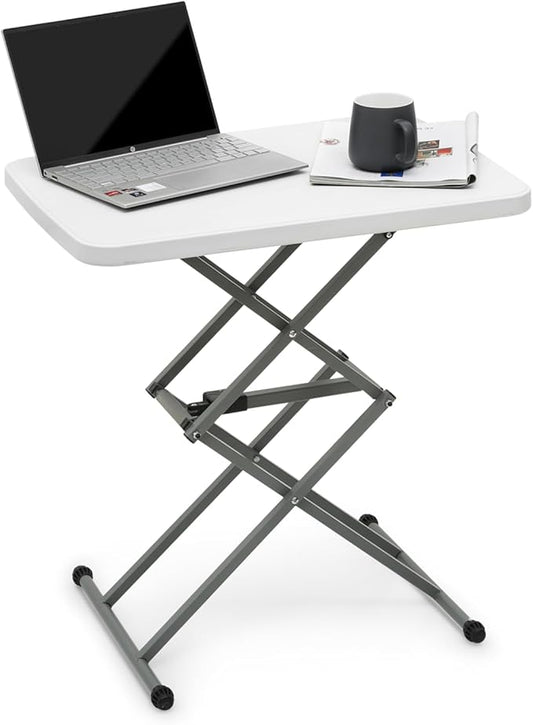 Athena Collection Folding TV Tray Table Couch Table with 5 Height Adjustable, Portable Small Folding Table Dinner Tray Laptop Table for Living Room Small Space for Eating on Bed Sofa Couch