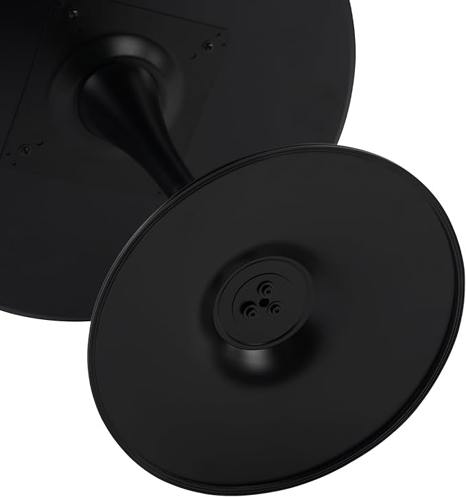 Round Dining Table,31.5”Kitchen Table for 2-4 People,MDF Table Top with Metal Pedestal Base,Tulip Design for Kitchen,Dining Room,Living Room,Leisure,Black