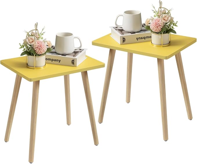 FORAOFUR Side Tables Living Room Set of 2, Small Wooden Table Accent Table Living Room, Bedroom, Accent Tables for Small Spaces, Easy Assembly