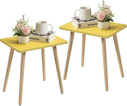 FORAOFUR Side Tables Living Room Set of 2, Small Wooden Table Accent Table Living Room, Bedroom, Accent Tables for Small Spaces, Easy Assembly