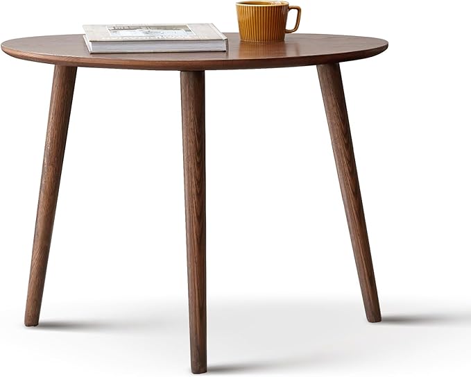 Oval Side Table,22.9" D x 33.5" W x 15.8" H Walnut Finish Oval Accent Table, 150lb Capacity & Easy Assembly,Mid Century Modern Small Coffee Table for Living Room, Bedroom, Office