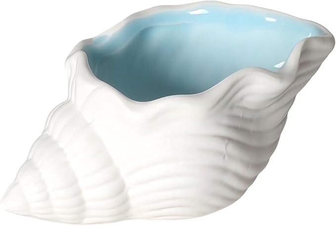 Conch Shape Jewelry Dish Ceramic Holder Ring Trinket Tray, Ocean-themed Decorative Trinket Dish, Suitable for Mother Friend Sister, Gifts for Women, Home Decor Trinket Dish(Sea Blue)
