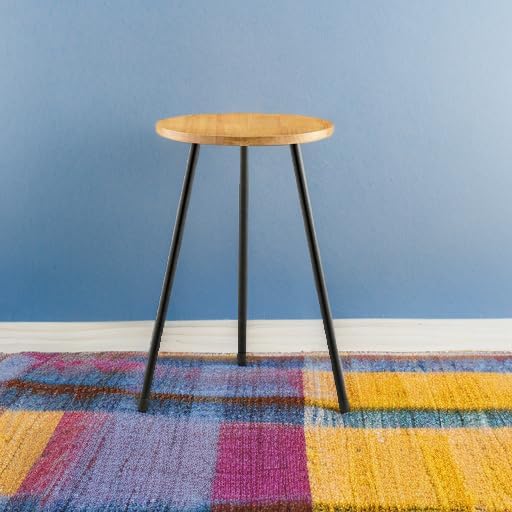 Tall Plant Stand, Mid Century Wood Indoor Plant Stand Plant Table for Flower Pots, Metal Plant Holder, Modern Home Decor Small Round Side End Table (11.8"x20")