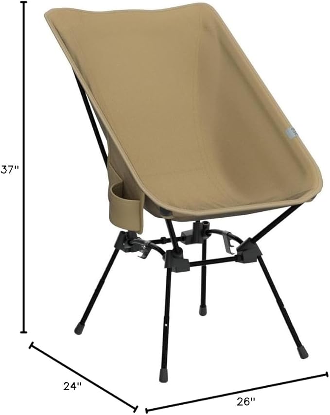 DOD Sugoi Chair - A Portable Camping and Backpacking Chair - Adjustable to The Ideal Height and Seating - Angle for Any Outdoor Activity - Tan