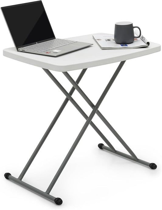 Athena Collection Folding TV Tray Couch Table 26 Inch Wide with 4 Height Adjustable, Portable Small Folding Table Dinner Tray Laptop Table for Living Room Small Space for Eating on Bed Sofa Couch