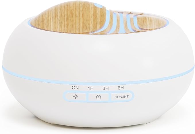 SALKING Essential Oil Diffuser 400ml, Diffusers for Essential Oils with 2 Mist Mode, Aromatherapy Diffuser Cool Mist Humidifier with 7 LED Night Light, Timer & Auto-Off, Large Room Diffuser (White)