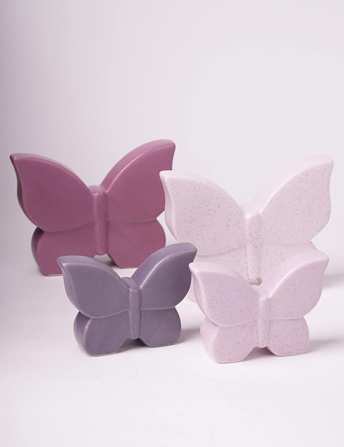 Butterfly Decor Statue Animal Figurine Gifts Modern Arts Ceramic Sculpture Cream 6.7 inch