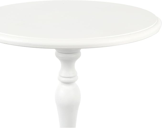 Decor Therapy Simplify Round Pedestal Accent Table, 24" x 15" x 15", White