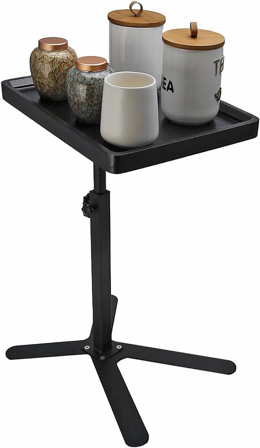 Simcat Adjustable Height Side Table TV Tray, C Shaped End Table, Couch Tables for Living Room, Bedroom, Corners and Office(Black)