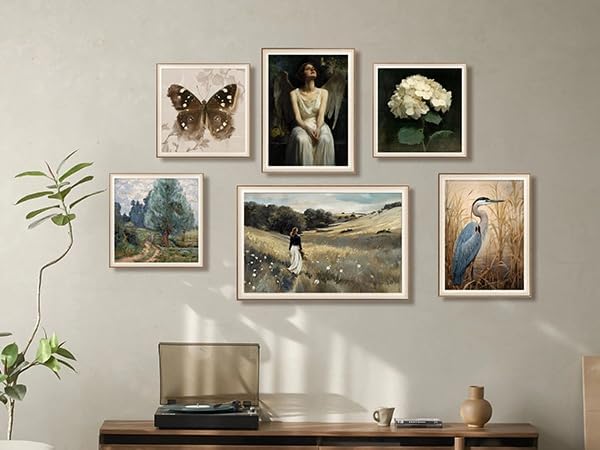 YUEYARIT Framed wall art, vintage wall decor, modern farmhouse style decor, canvas printed pictures, suitable for gifts, cottagecore bedroom, bathroom, living room, and office artwork.