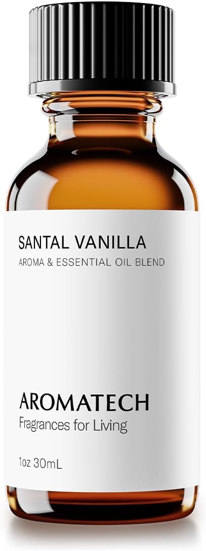 AromaTech Santal Vanilla Premium Aroma Oil – Refined & Elegant Home Fragrance with Notes of Fir, Cedarwood & Leather for Scent Diffusers, Cold-Air and UltraSonic Scent Machines – 30 mL