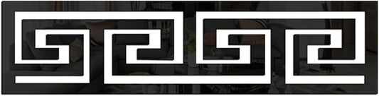 12 Pcs Geometric Shape Acrylic Wall Stickers Removable Adhesive Wall Mirror Decor for DIY Living Room Home Background (Black)