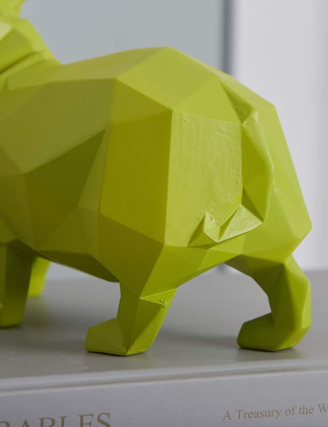 HAUCOZE Hippo Gifts Statue Animal Scupture Figurine Modern Decor Arts Polyresin Green 7.1 inch