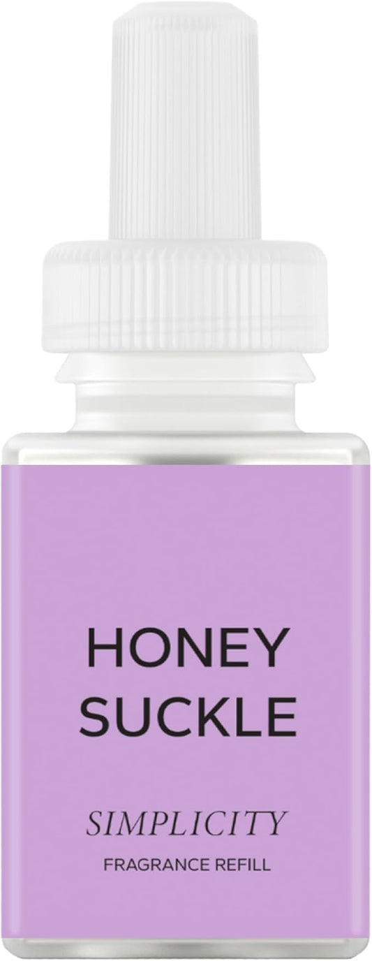Pura & Simplicity Home Scent Refill - Smart Air Diffuser - Up to 120-Hours of Luxury Fragrance per Refill - Home Essential - Clean & Safe Diffuser Fragrance - 2 Pack, Honeysuckle