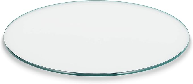 12 inch Round Glass Table Top - Clear Tempered Glass Surface Protector - Safe Pencil Polished Edge - Coffee, Dining and End Table